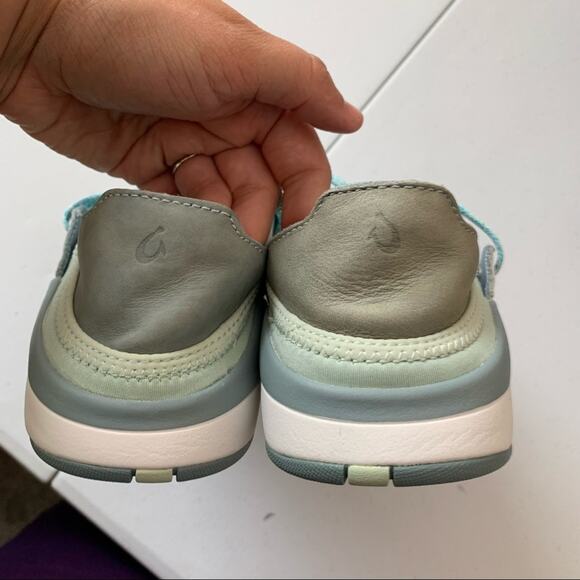 Olukai Mikili Blue Water Shoes Slip On Sneakers Foldable Back - Picture 5 of 6